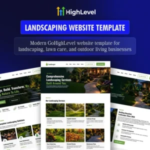 Landscaping GoHighLevel Website Template, GHL Lawn Care Website, 4 Page Landscape Design Website, Done For You