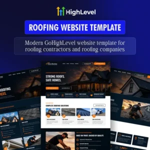 Roofing GoHighLevel Website Template, GHL Roofing Contractor Website, 4 Page Roof Repair Business Website, Done For You