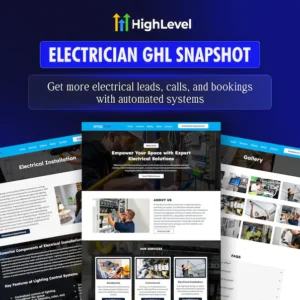 Electrician GoHighLevel Snapshot, GHL Electrical Business CRM, Website + Funnels + Automations + Nurture, Done For You