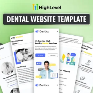 Dental Clinic GoHighLevel Website Template, Done For You, GHL Website Design