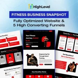 Fitness GoHighLevel Snapshot, GHL Gym & Fitness Business, Website + Funnels + Automations + CRM, Done For You