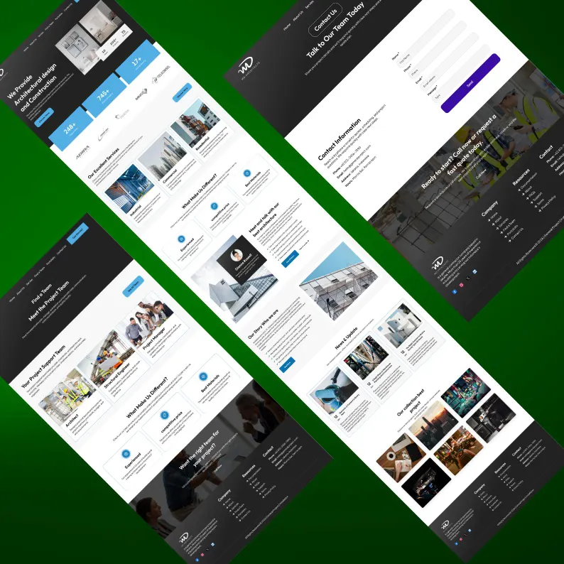 Architecture Construction GoHighLevel Template, GHL Contractor Website, 7 Page Website Design