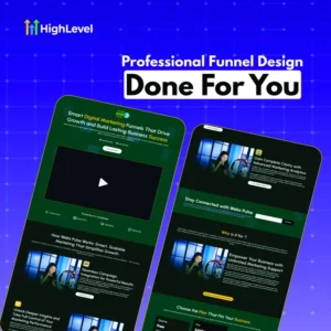 GoHighLevel Digital Marketing Funnel, Ready to Launch Sales Page, GHL Funnel + High Converting Design