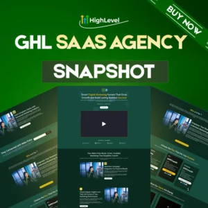 GoHighLevel SaaS Agency Snapshot, Complete GHL System, Pipelines, Calendars, Funnels, Website, Automations