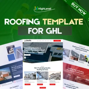 Roofing Contractor GoHighLevel Website Template, 6 Pages, Lead Generation System, GHL Template, Done For You