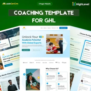 GoHighLevel Coaching Website Template, Life, Business, Tutoring Services