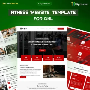 Fitness Gym Website Template, GoHighLevel Fitness Club Design