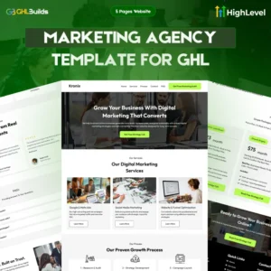 Digital Marketing GoHighLevel Template, GHL Agency Website, Marketing Services, SEO PPC Social Media