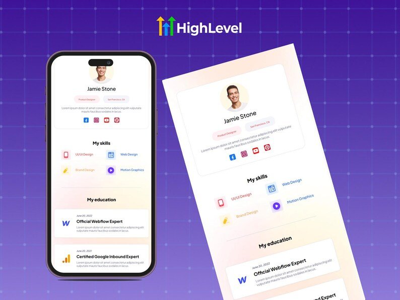 GHL Link in Bio Templates, Instagram, TikTok
