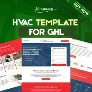GoHighLevel HVAC Website Template, GHL Website, AC Repair Heating Services Site, Mobile Responsive