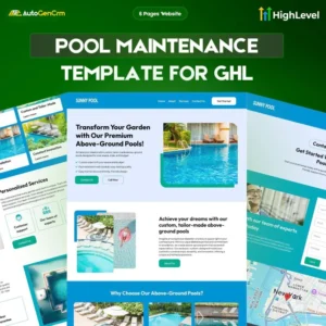 GoHighLevel Pool Service Template, GHL Maintenance Website Design