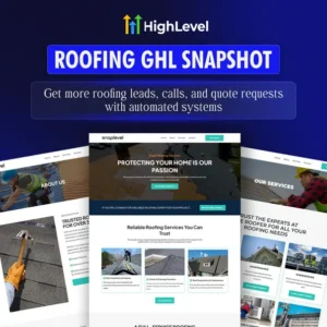 GoHighLevel Roofing Snapshot, CRM, Lead Funnels, Automations (Go High Level Template)