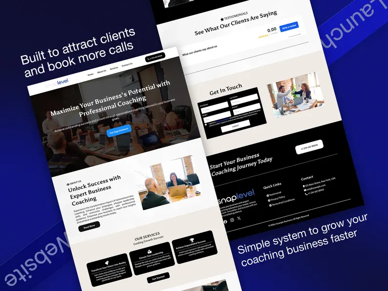 GHL Coaching Snapshot, GoHighLevel Coaching Website, Go High Level Template, Coach CRM