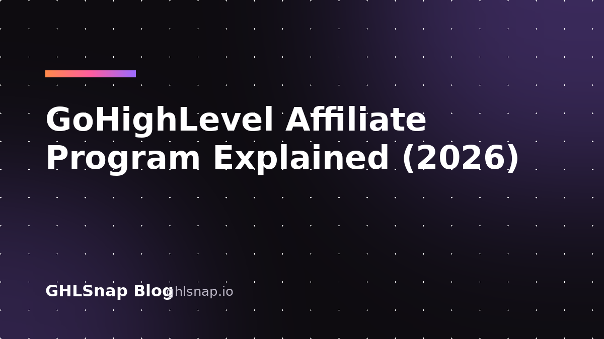 GoHighLevel affiliate program article cover