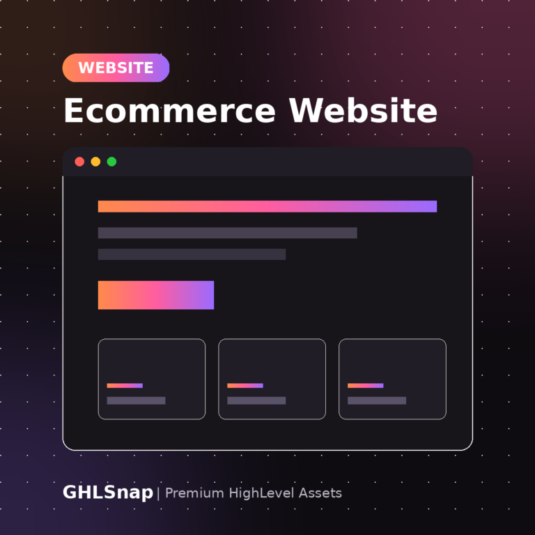 Ecommerce Website template for GoHighLevel preview
