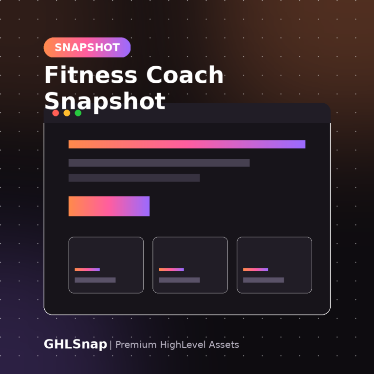 Fitness Coach GoHighLevel Snapshot product preview