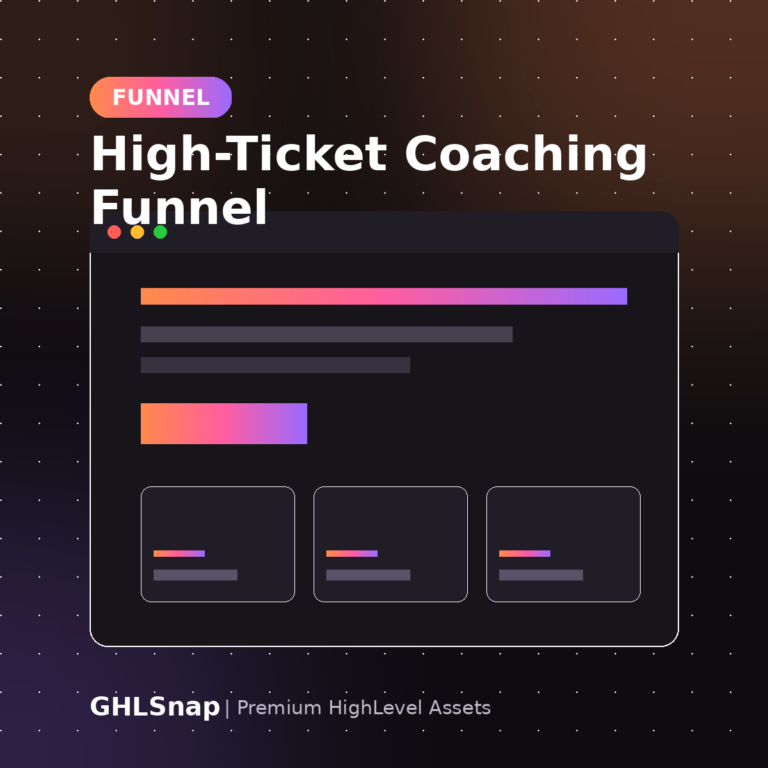 High Ticket Coaching Funnel for GoHighLevel preview