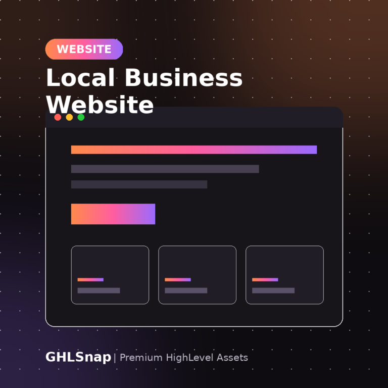 Local Business Website template for GoHighLevel preview