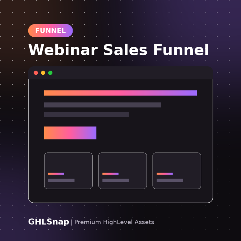 GoHighLevel Webinar Sales Funnel template preview
