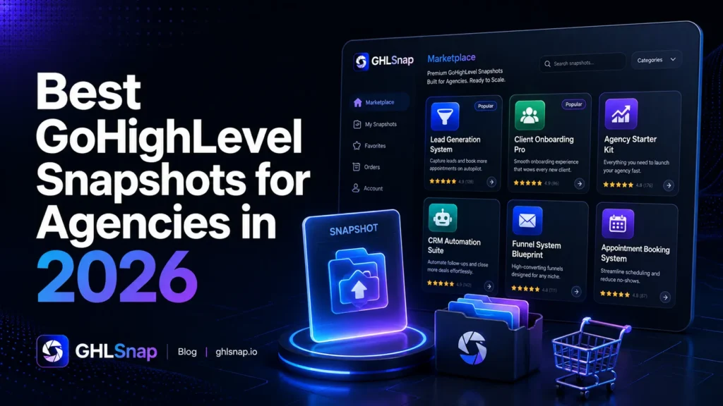 Best GoHighLevel snapshots shown as niche ready systems for agencies